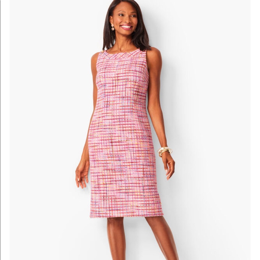 NWT RSVP Talbots Pink Multi Tweed Dress